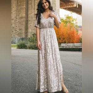 Beige/Ivory Sequin Dress